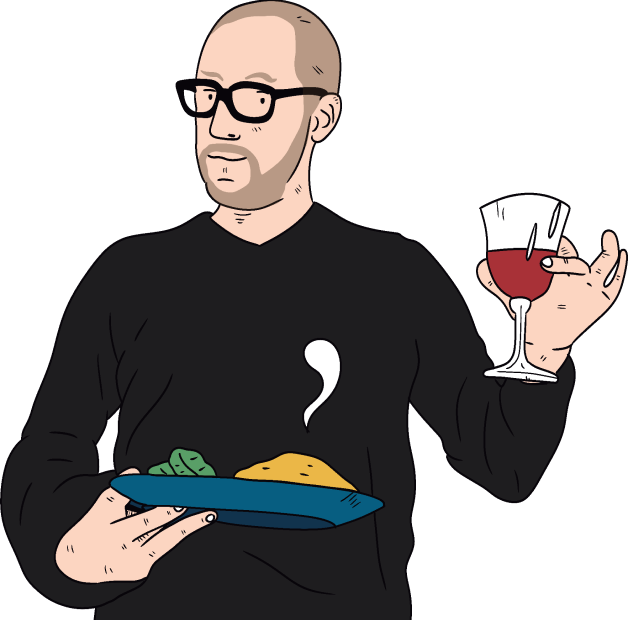 Arthur Grosjean tenant une assiette