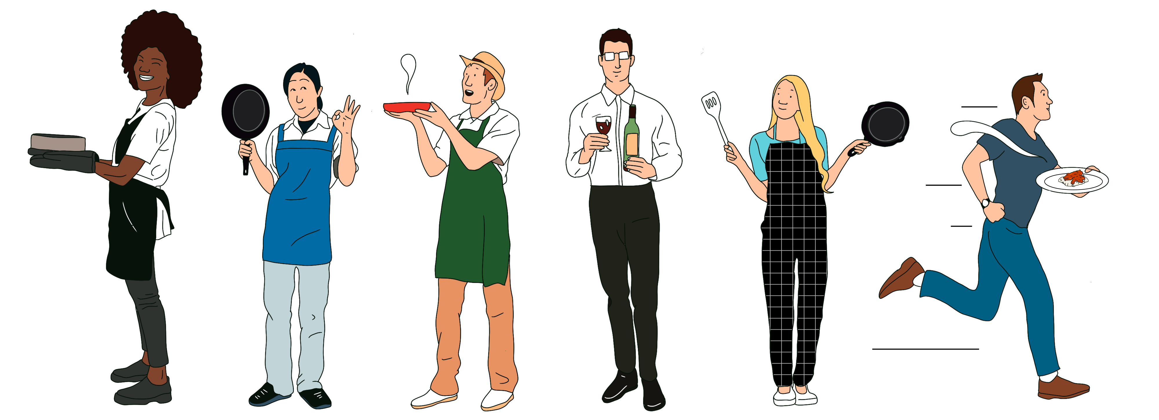 des personnes s'affairent en cuisine
